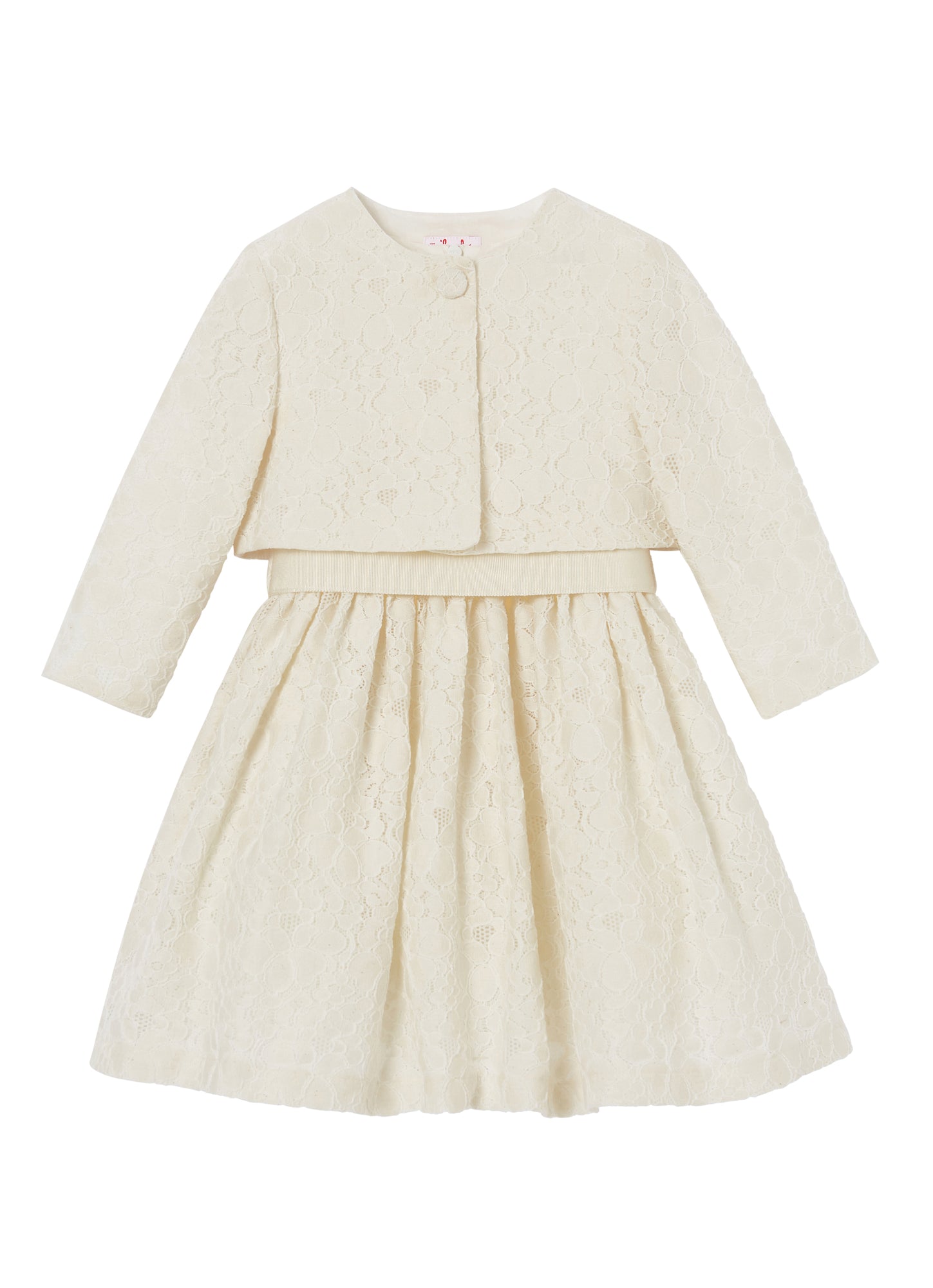 Girls | Lace Dress with Matching Jacket | Milk