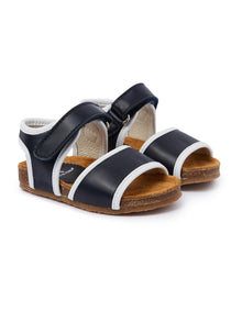 Nappa Leather Sandals - Two-Tone | Blue/White