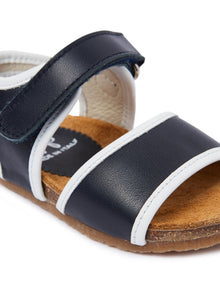 Nappa Leather Sandals - Two-Tone | Blue/White