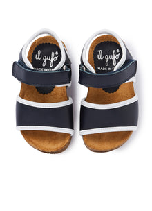 Nappa Leather Sandals - Two-Tone | Blue/White