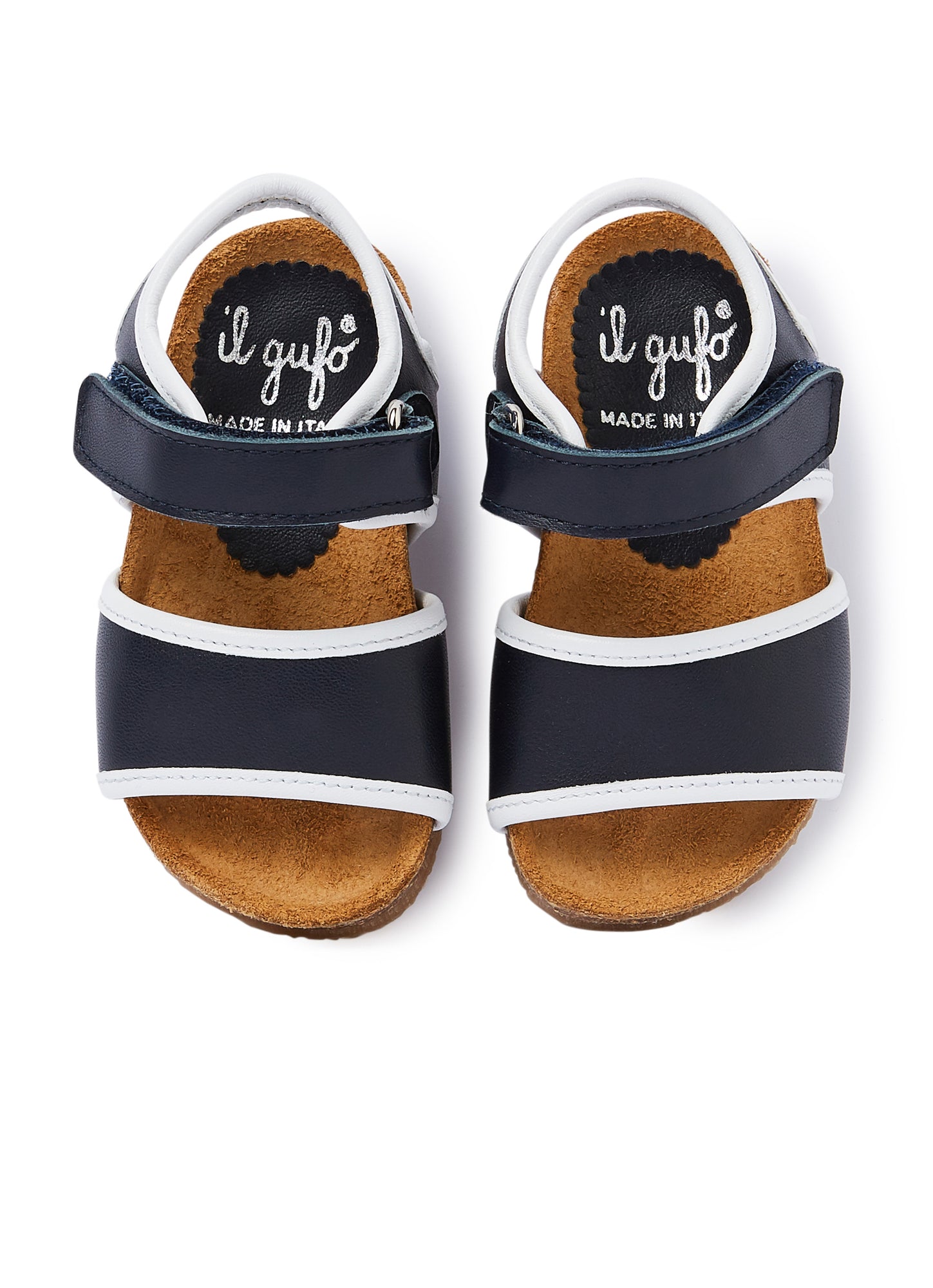 Nappa Leather Sandals - Two-Tone | Blue/White