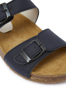 Sandal with Narrow Straps And Buckle | Deep Blue