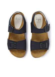 Sandal with Narrow Straps And Buckle | Deep Blue