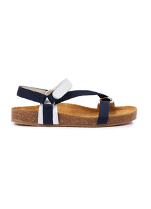 Sandals with Ribbon | White/Blue