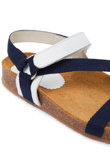 Sandals with Ribbon | White/Blue