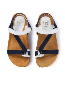 Sandals with Ribbon | White/Blue