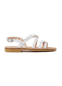 Braided Sandals with Butterflies | White