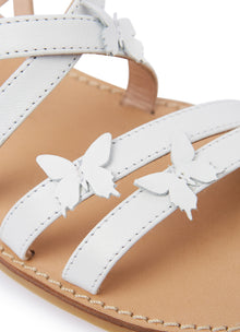 Braided Sandals with Butterflies | White