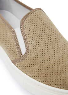 Slip-On Suede Leather Shoes | Bran Beige