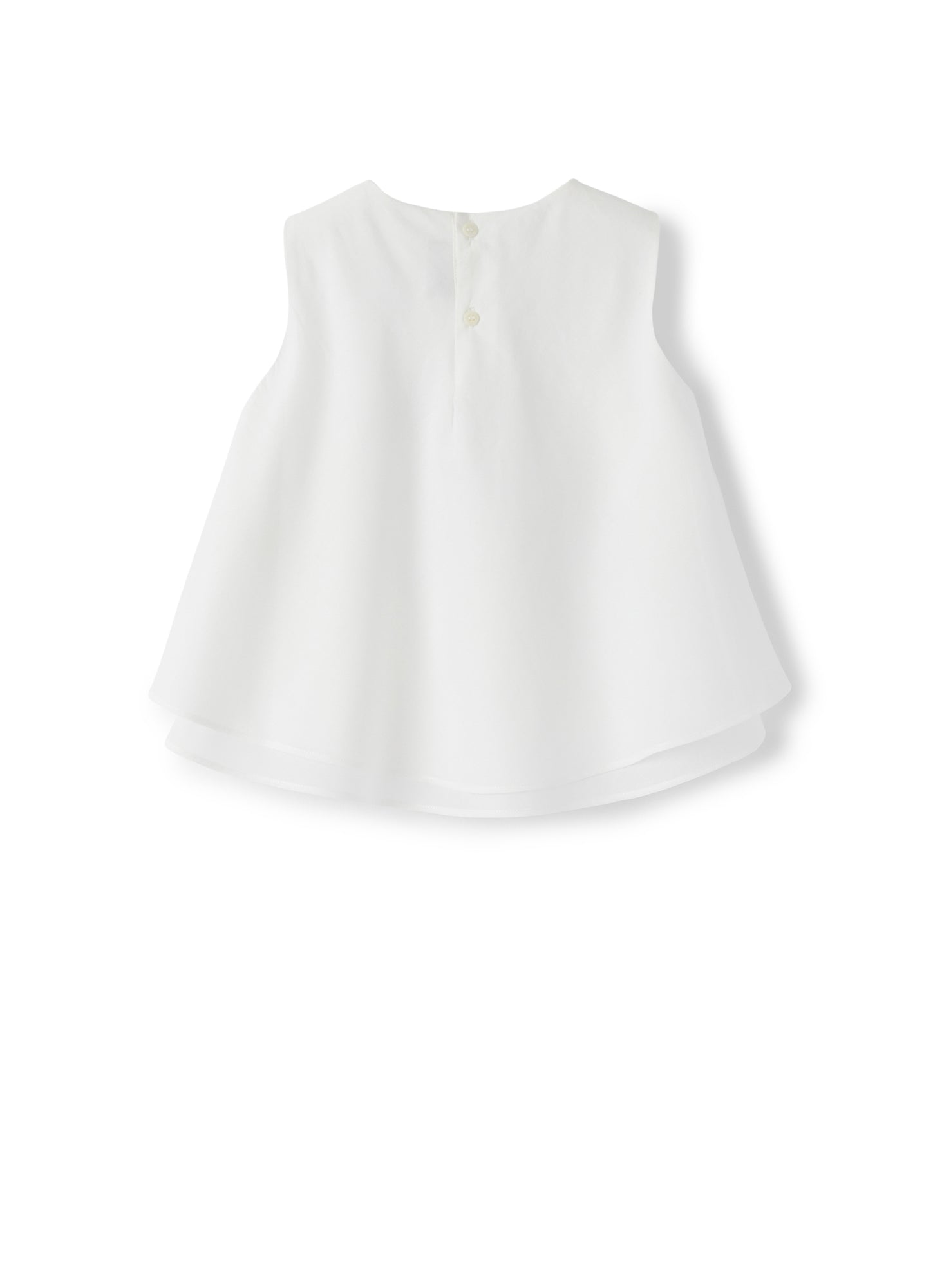 Girls | Flowers Embroidery Shirt | White Sage