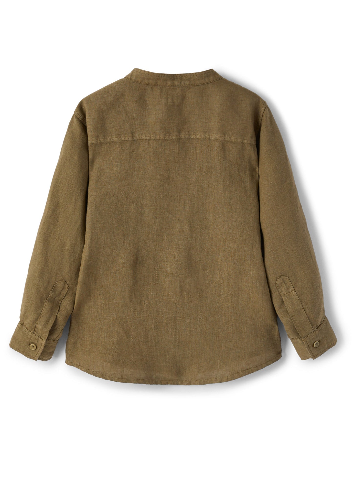 Boys | Mandarin Collar Linen Shirt | Crocodile