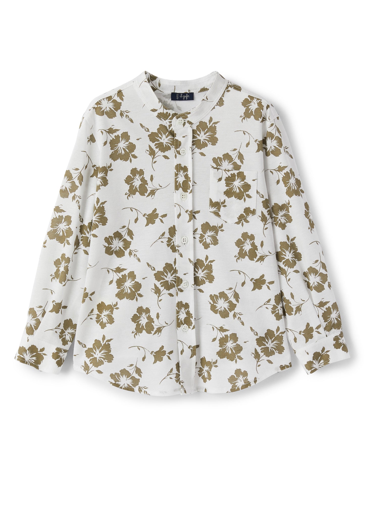 Boys | Shirt with Floral Pattern and Mandarin Collar | Crocodile