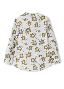 Shirt with Floral Pattern And Mandarin Collar | Crocodile