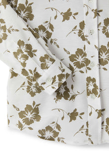 Shirt with Floral Pattern And Mandarin Collar | Crocodile