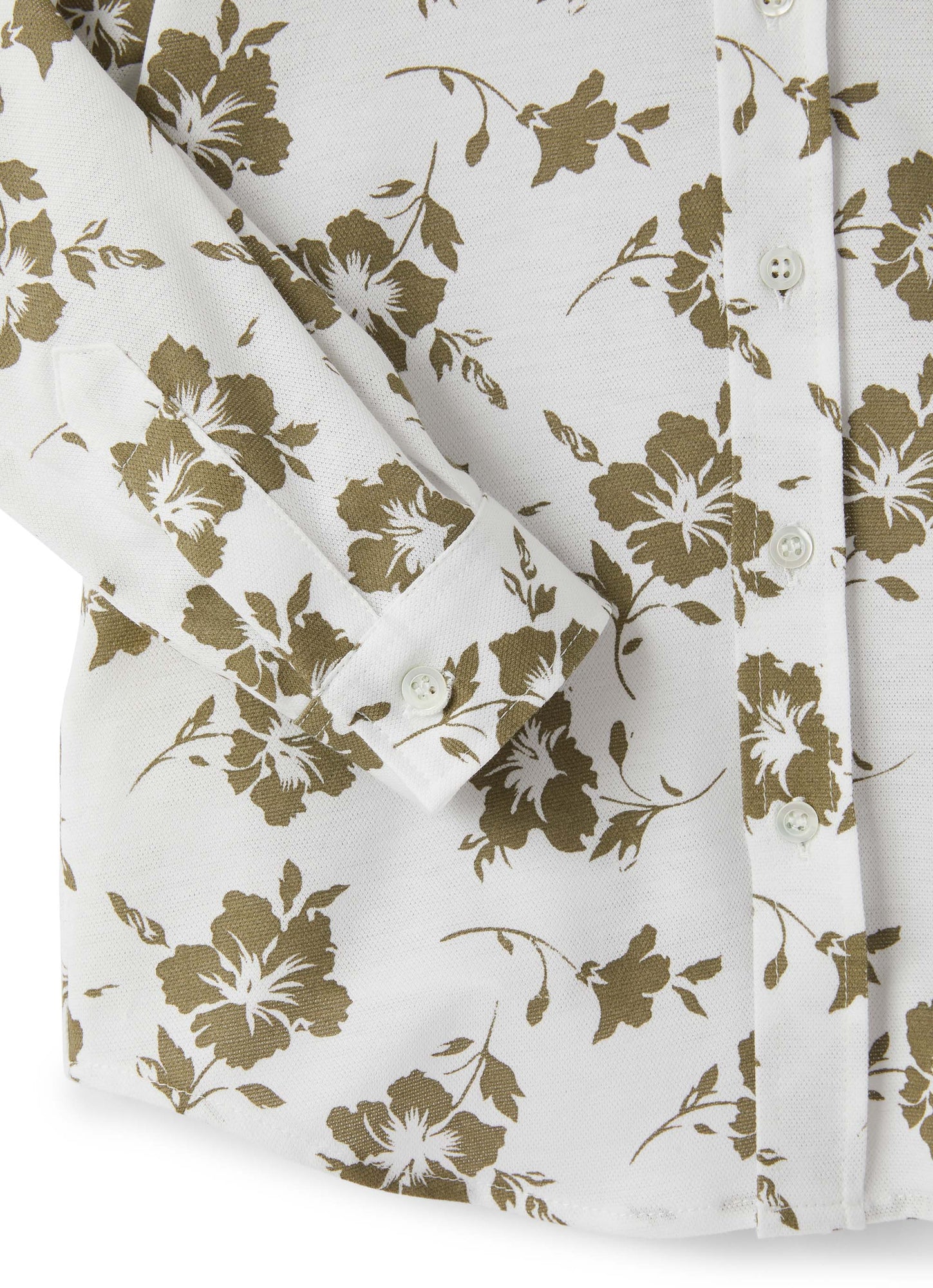 Shirt with Floral Pattern And Mandarin Collar | Crocodile
