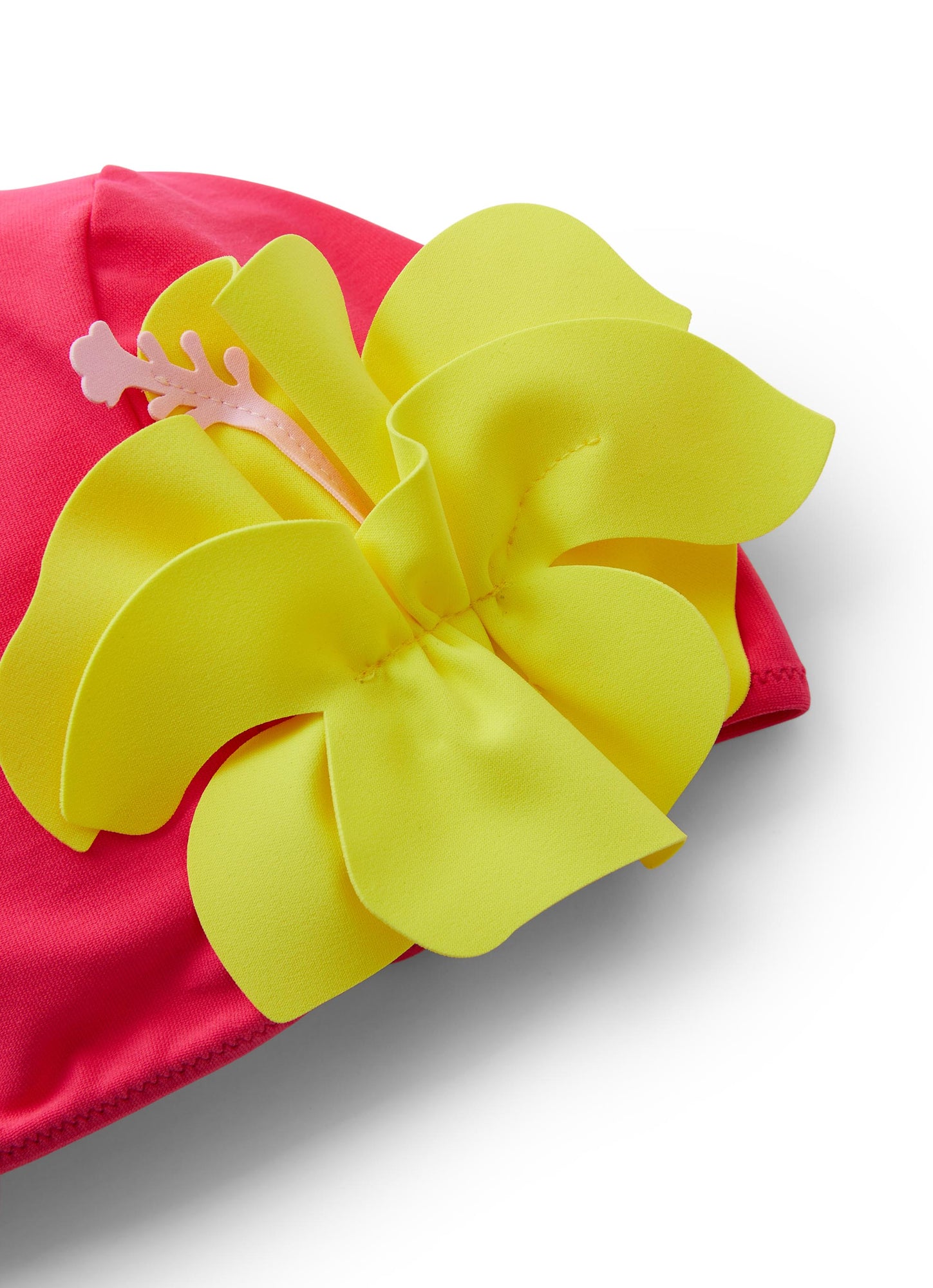 Beach Cap with Applied Flower | Rosa Ciclamino/Polline