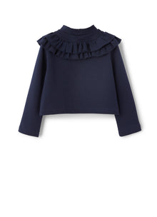 Cotton Jacket with Tone-On-Tone Front Zip | Blue