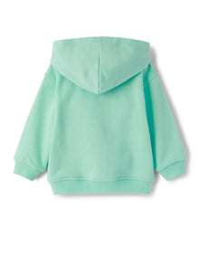 Cotton Sweatshirt with Zip And Hood | Acquamarina/Baia