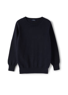 Cotton Crewneck Sweater | Blue