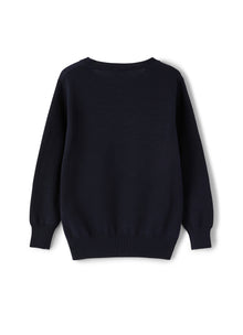 Cotton Crewneck Sweater | Blue