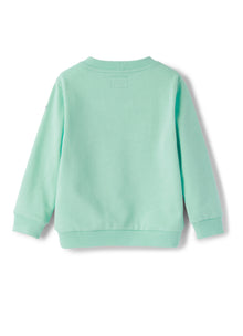 Teal Sweatshirt with Surfboard Print | Acquamarina/Baia