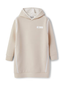 Coupled Cotton Maxi Sweatshirt | Stone/Latte