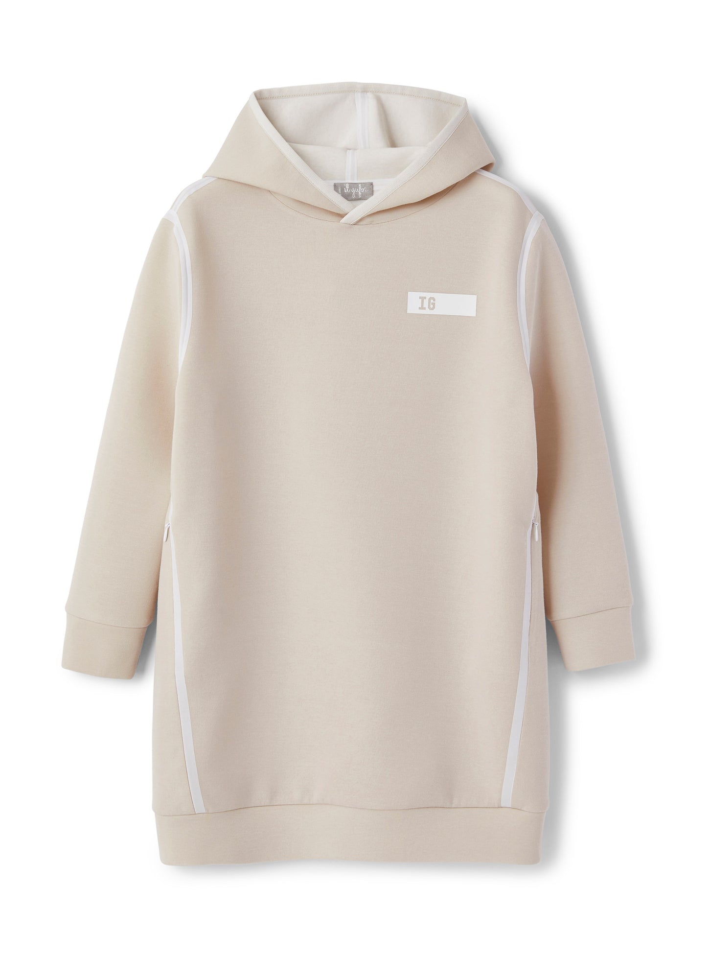 Coupled Cotton Maxi Sweatshirt | Stone/Latte