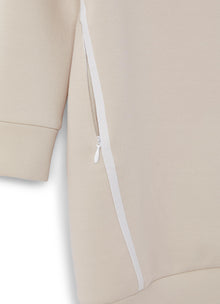 Coupled Cotton Maxi Sweatshirt | Stone/Latte