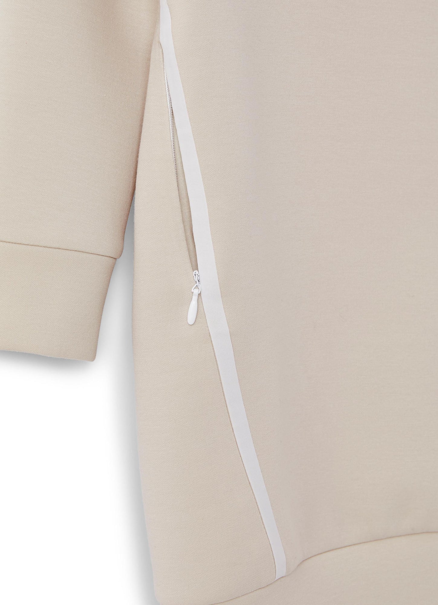 Coupled Cotton Maxi Sweatshirt | Stone/Latte