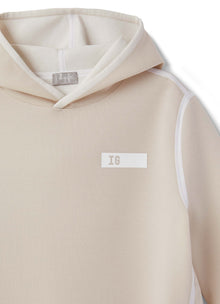Coupled Cotton Maxi Sweatshirt | Stone/Latte