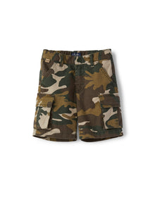 Boys | Cotton Gabardine Bermuda Shorts with Pattern | Crocodile