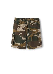 Cotton Gabardine Bermuda Shorts with Military Pattern | Crocodile