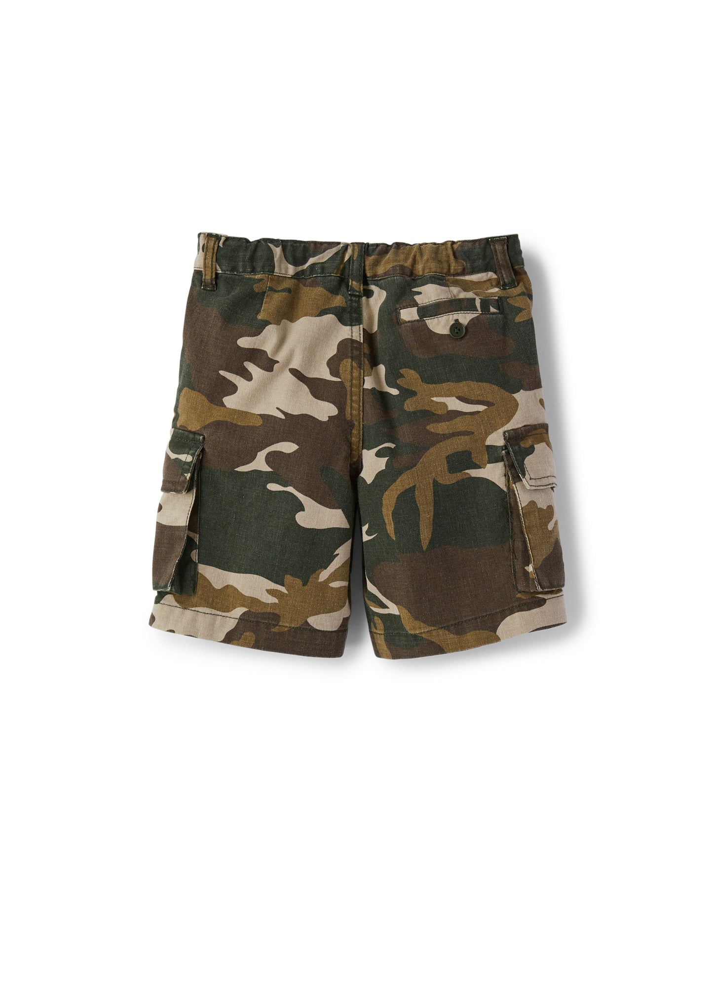 Cotton Gabardine Bermuda Shorts with Military Pattern | Crocodile