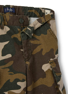 Boys | Cotton Gabardine Bermuda Shorts with Pattern | Crocodile