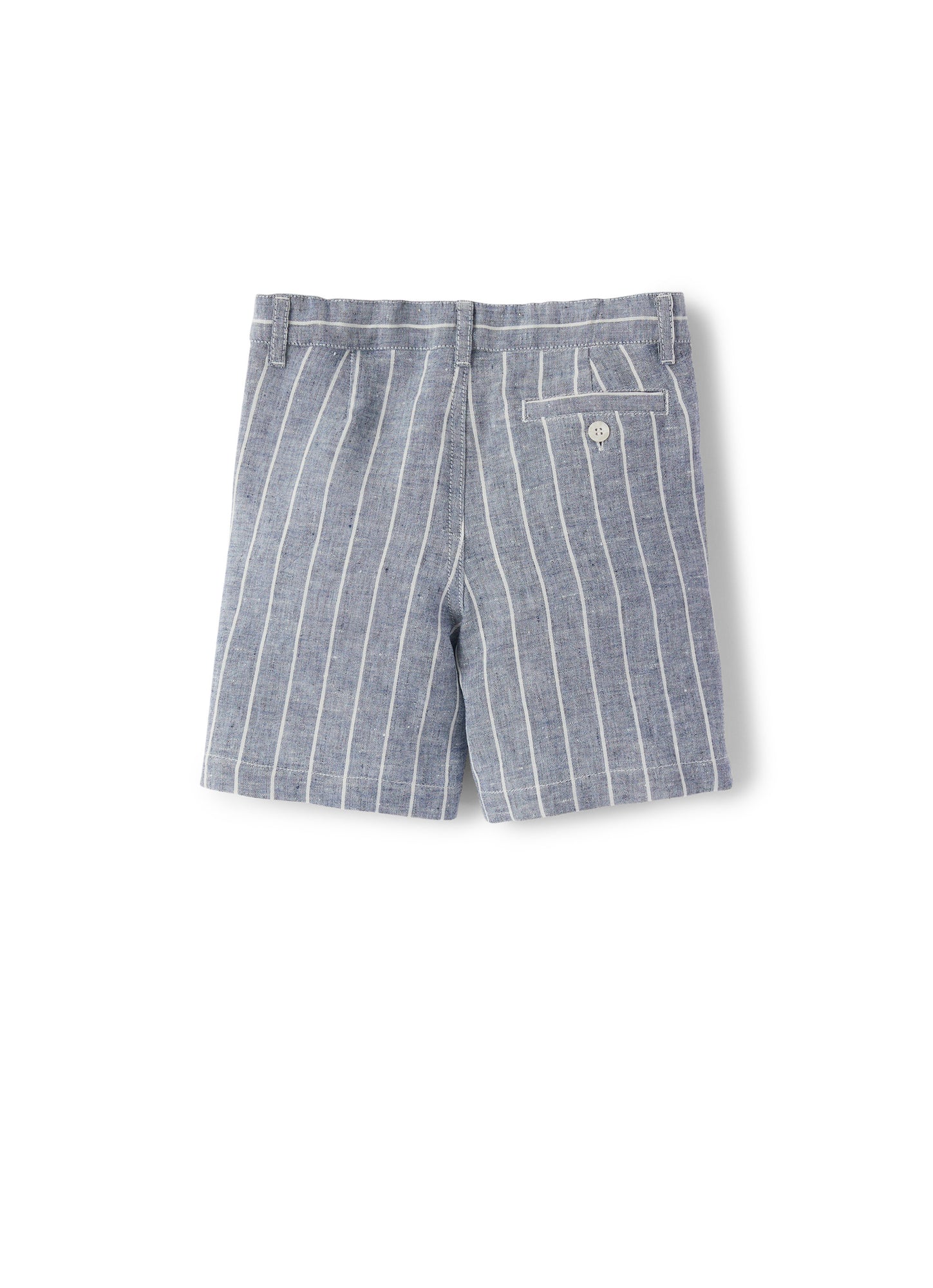 Striped Linen Bermuda Shorts | Blue Riga Grande