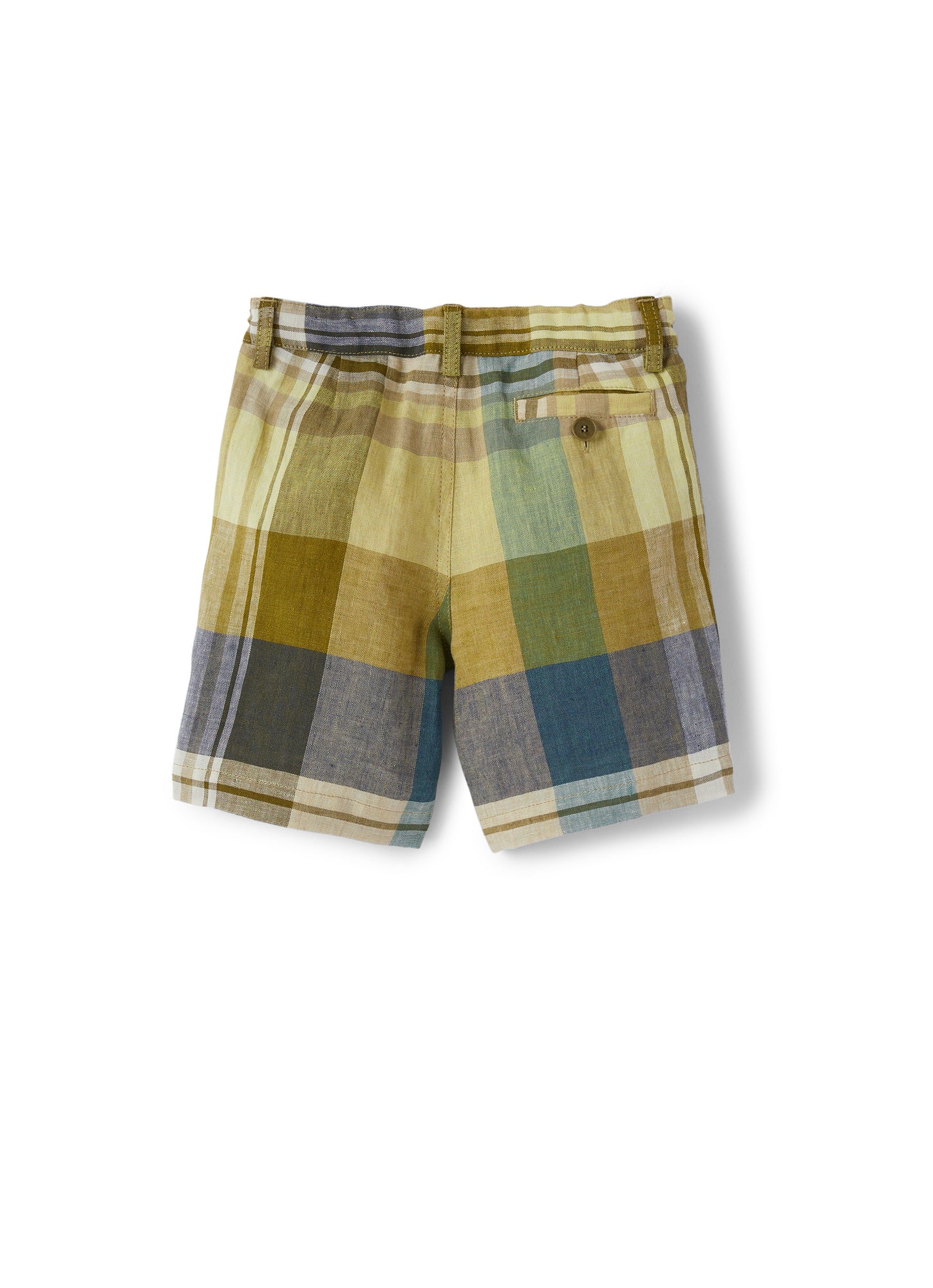 Madras Linen Bermuda Shorts with A Classic Cut | Crocodile