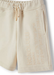 Boys | Cotton Fleece Bermuda Shorts with Print | Shell