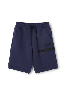 Coupled Cotton Bermuda Shorts | Blue/Nero