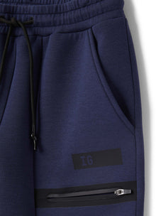 Coupled Cotton Bermuda Shorts | Blue/Nero
