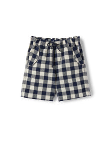 Checked Cotton Bermuda Shorts | Blue