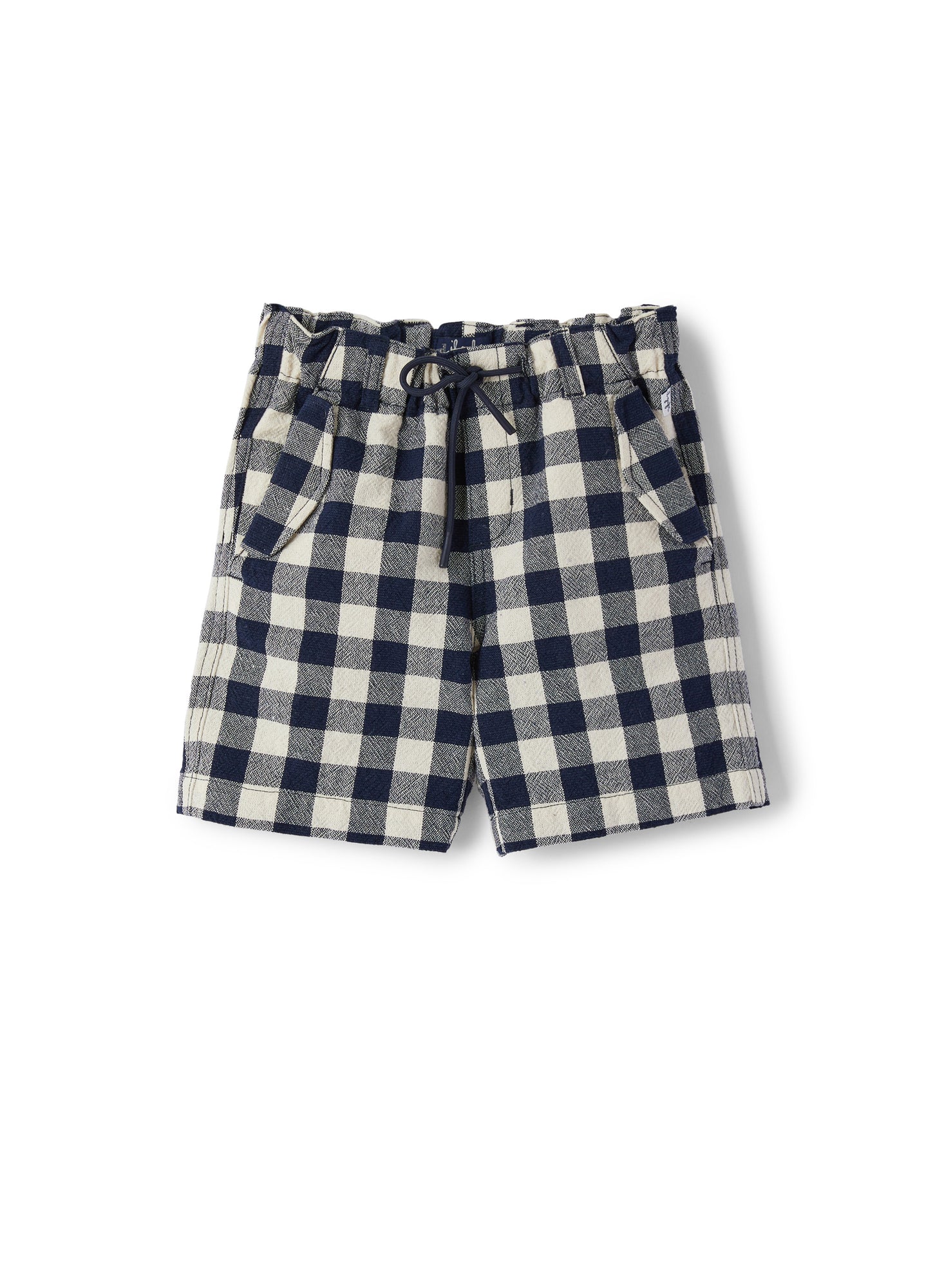 Checked Cotton Bermuda Shorts | Blue