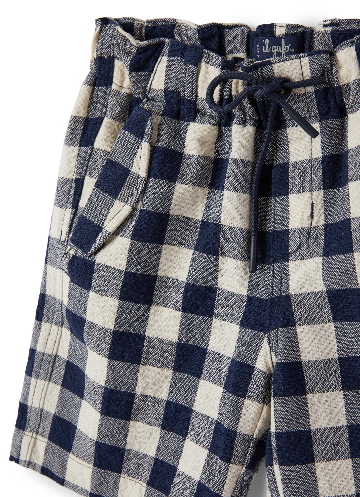 Boys | Checked Cotton Bermuda Shorts | Blue