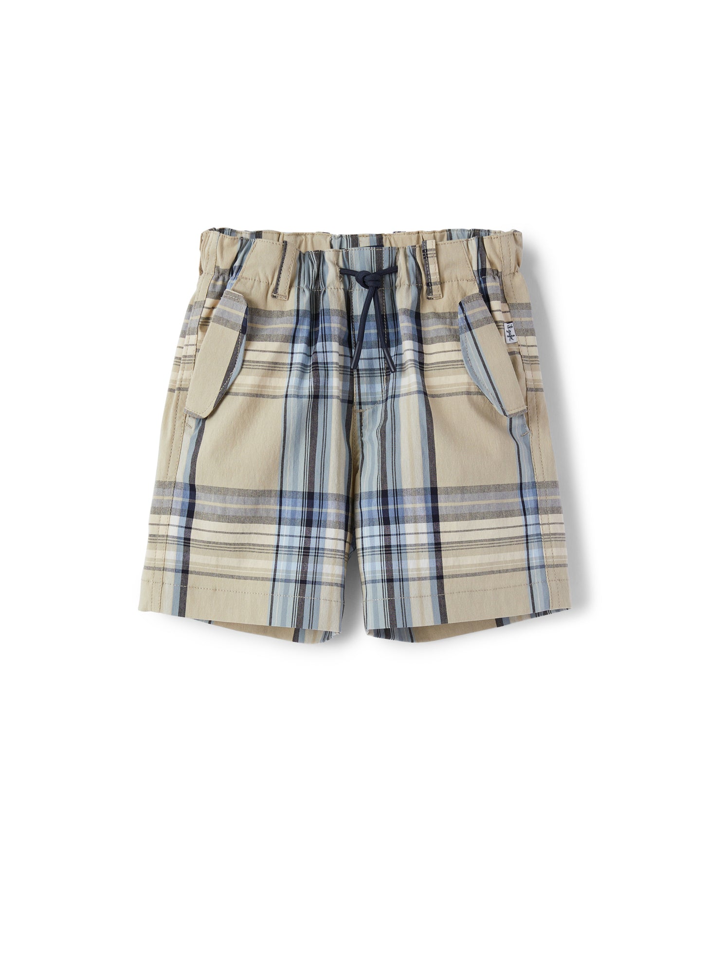 Madras Cotton Bermuda Shorts | Shell White