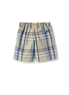 Madras Cotton Bermuda Shorts | Shell White