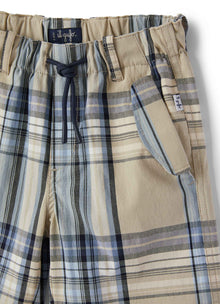 Madras Cotton Bermuda Shorts | Shell White