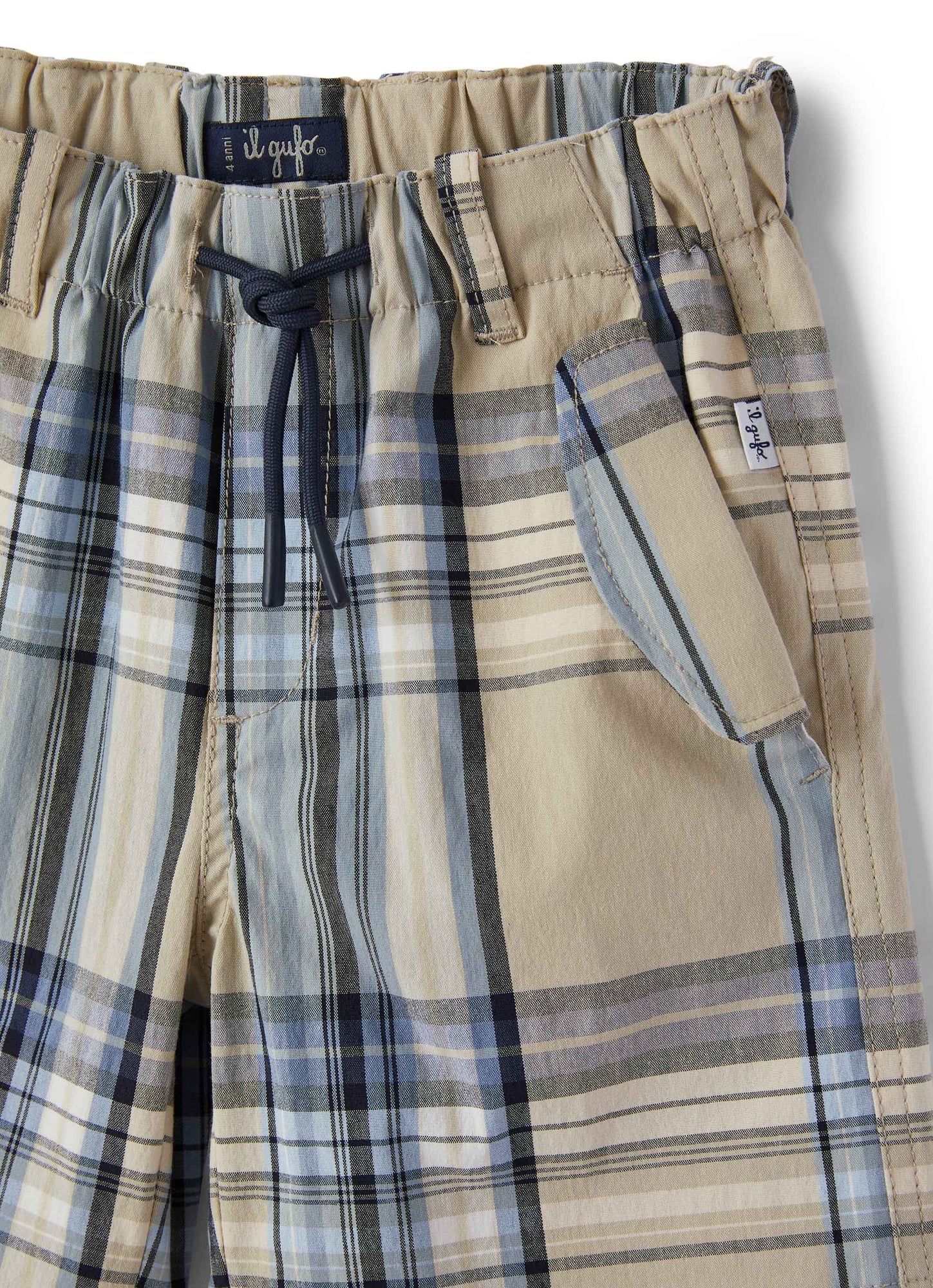 Madras Cotton Bermuda Shorts | Shell White