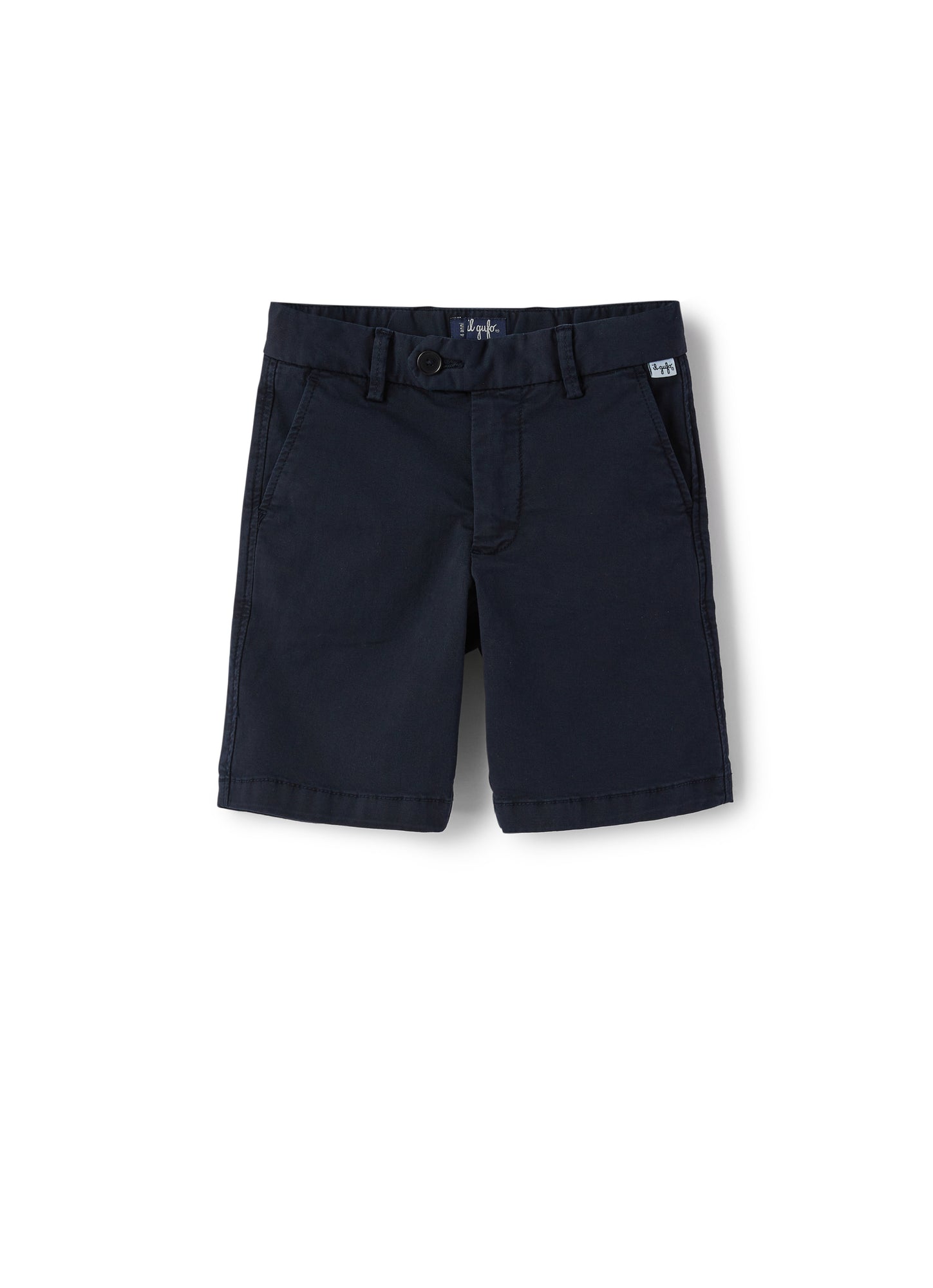 Cotton Bermuda Shorts with Hidden Elastic | Blue