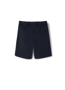 Cotton Bermuda Shorts with Hidden Elastic | Blue