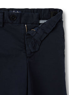 Cotton Bermuda Shorts with Hidden Elastic | Blue