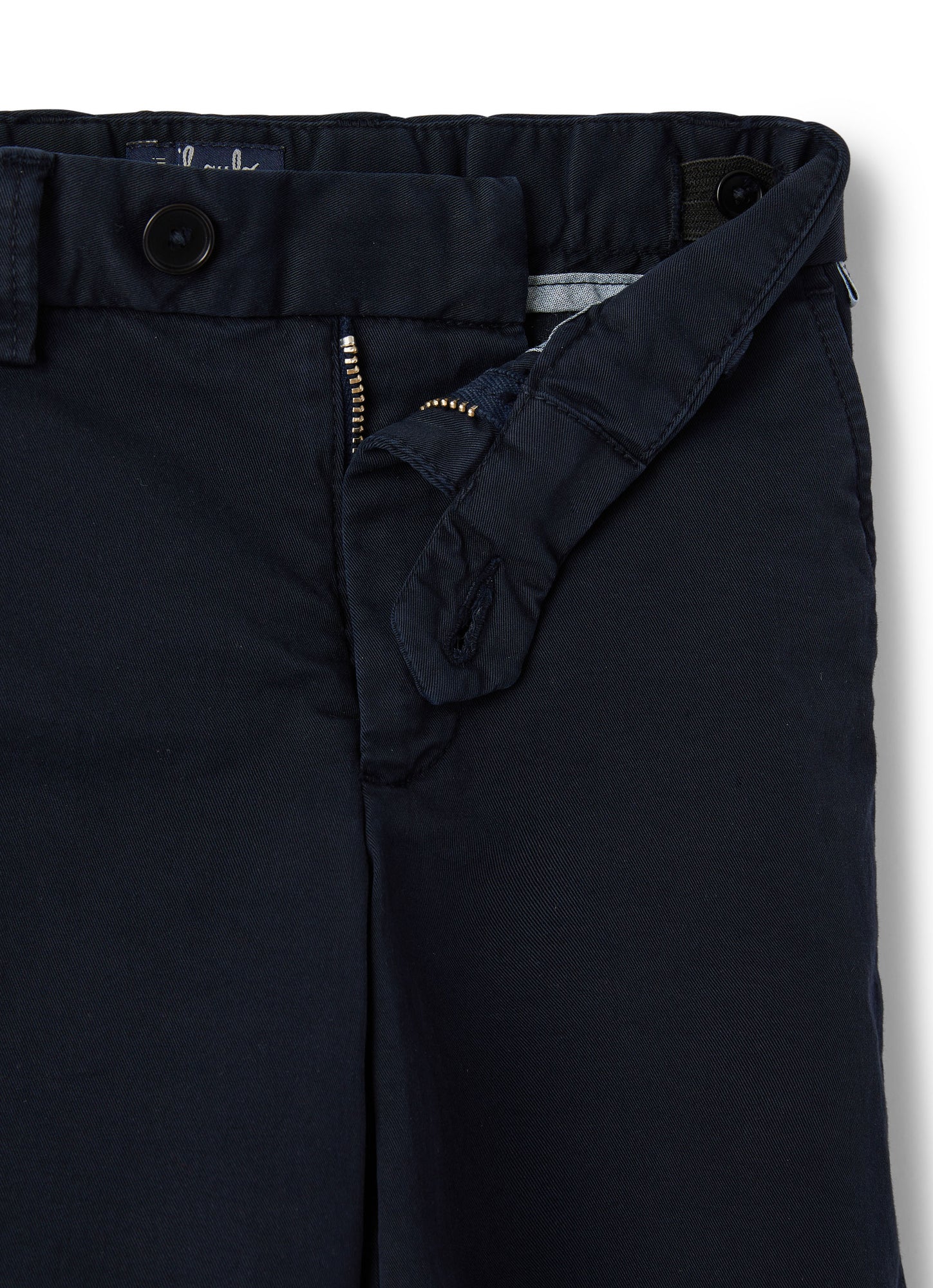 Cotton Bermuda Shorts with Hidden Elastic | Blue